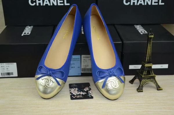 CHANEL Shallow mouth flat shoes Women--086